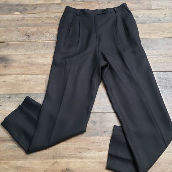 Alex New York Vintage High Rise Pleated Pocket Tapered Leg Black Pants Size 12 - Picture 3 of 9